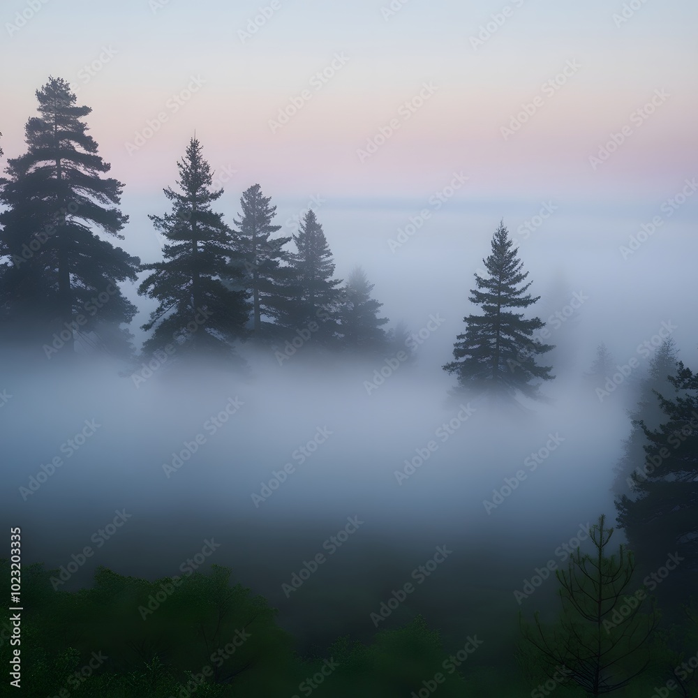 Winter Sunrise in a fogy days landscape design. Winter Sunrise in a fogy days landscape design.
