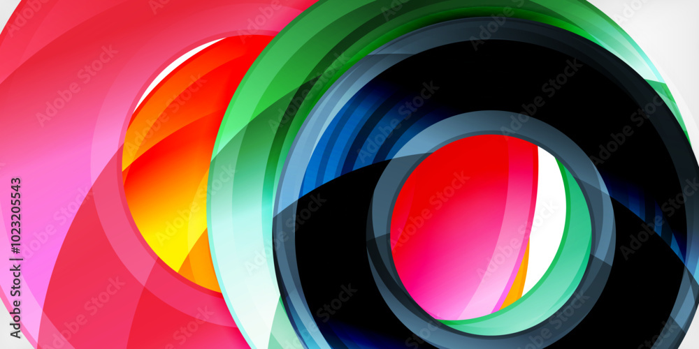 Bright colorful circles with light effects. Abstract background Bright colorful circles with light effects. Abstract background