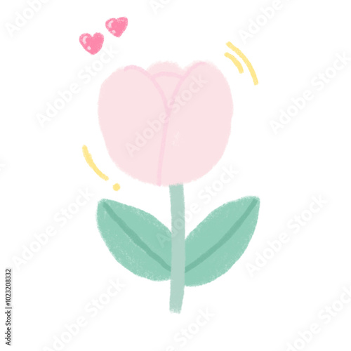 pink flower with heart