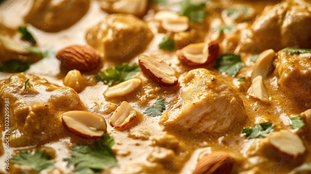 Creamy Chicken Korma Close-Up Food Photography Creamy Chicken Korma Close-Up Food Photography