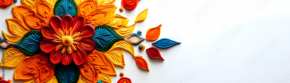 Zooming into a Colorful Rangoli with Joyful Sharad Purnima Text Isolated on White Background - Celebrating Intricate Designs and Festive Cheer Zooming into a Colorful Rangoli with Joyful Sharad Purnima Text Isolated on White Background - Celebrating Intricate Designs and Festive Cheer