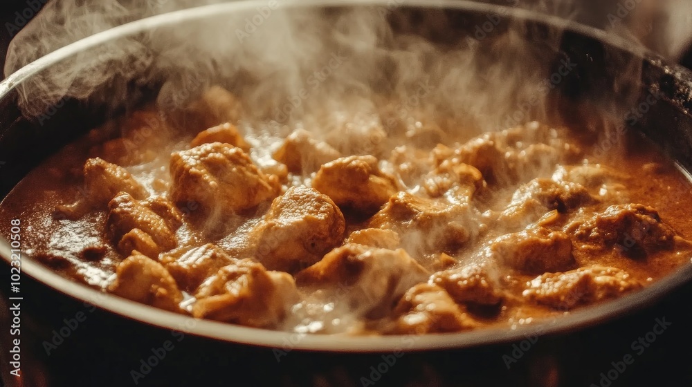 Steaming Hot Bowl of Chicken Korma Steaming Hot Bowl of Chicken Korma