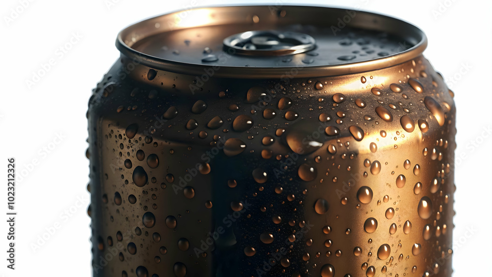3D Glossy Metallic Surface with Condensation Droplets from Cold Beer Can - Close Up Shot for Beer Concepts and Backgrounds 3D Glossy Metallic Surface with Condensation Droplets from Cold Beer Can - Close Up Shot for Beer Concepts and Backgrounds