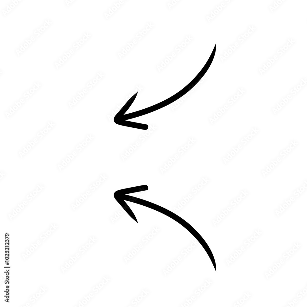 Hand drawn thin line arrows . Arrow icon. Hand drawn thin line arrows . Arrow icon.