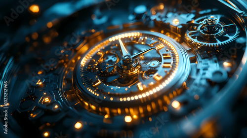 Wallpaper Mural clock gear background and abstract . 3d, rendering, illustration Torontodigital.ca