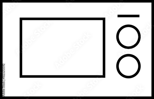 Home kitchen appliances line icon. Washing machine, microwave oven, iron, blender, vacuum cleaner. Vector