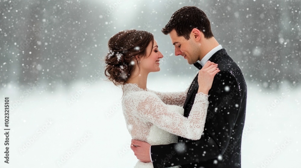 Joyful Couple Embracing and Dancing Together Amidst the Snowy Landscape Celebrating a Spontaneous and Romantic Winter Moment in a Serene and Picturesque Setting Joyful Couple Embracing and Dancing Together Amidst the Snowy Landscape Celebrating a Spontaneous and Romantic Winter Moment in a Serene and Picturesque Setting