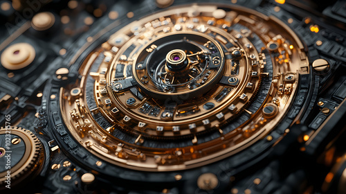 Wallpaper Mural clock gear background and abstract . 3d, rendering, illustration Torontodigital.ca