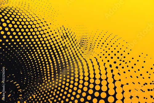 Dynamic Yellow and Black Dot Pattern with Gradient Effect photo