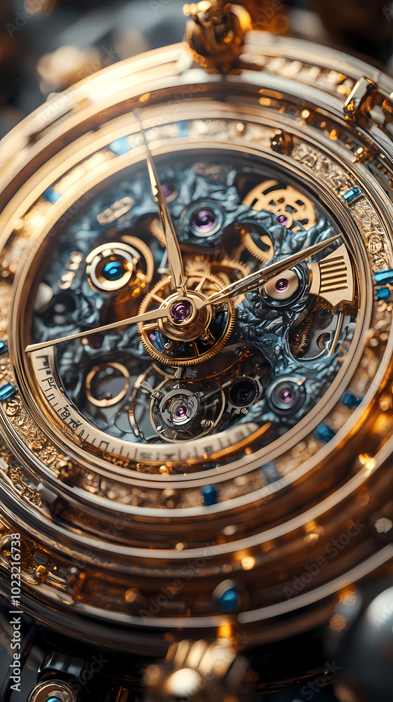 Fototapeta premium clock gear background and abstract . 3d, rendering, illustration