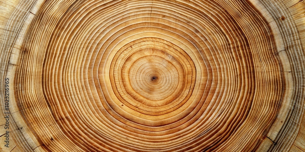 Fototapeta premium A Close-Up of the Growth Rings of a Tree Trunk, Revealing the Natural Beauty and Intricate Pattern of Wood