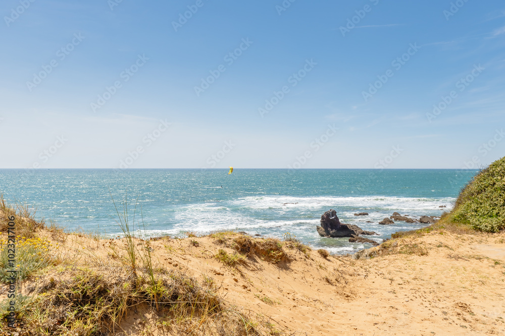 view of Pointe du Payre beach, Jard sur mer, France