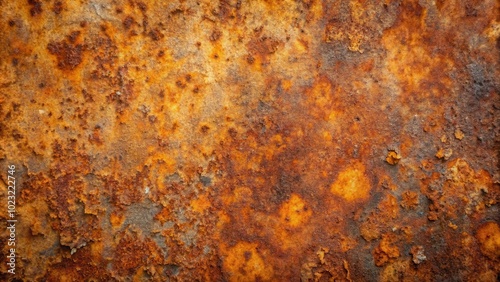 A close-up view of rusted metal, showcasing the intricate patterns of corrosion and oxidation, revealing the surface's textured history