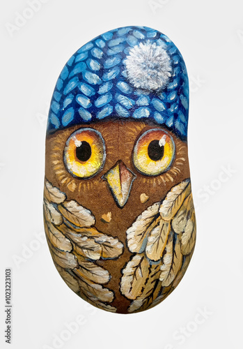 Owl on a branch, oil paintings landscape, fine art