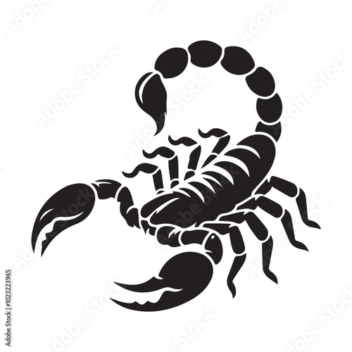 Scorpion Logo Icon Symbol Silhouette Vector Art Isolated on White Background 
