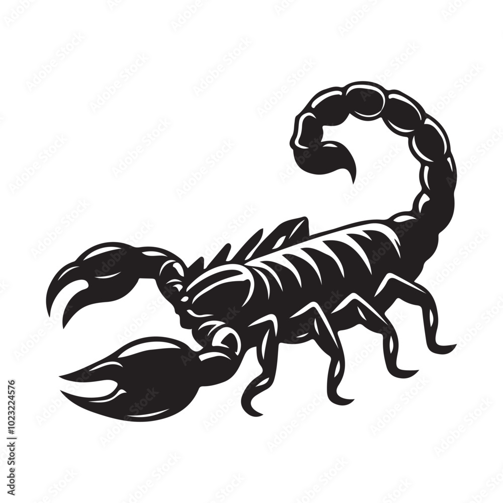 Scorpion Logo Icon Symbol Silhouette Vector Art Isolated on White Background Scorpion Logo Icon Symbol Silhouette Vector Art Isolated on White Background