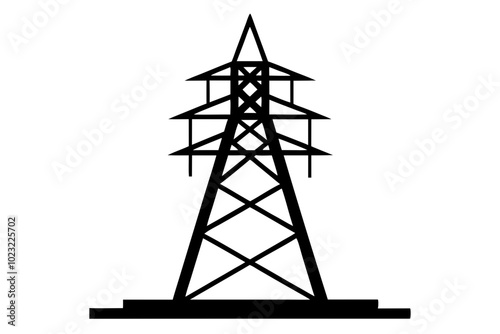 Power tower | vector silhouette illustration on white background