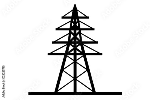 Power tower | vector silhouette illustration on white background