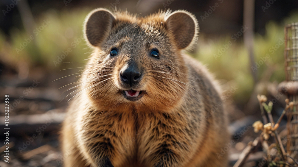 Portrait of a cute rodent quokka, a marsupial that is native to Australia Portrait of a cute rodent quokka, a marsupial that is native to Australia