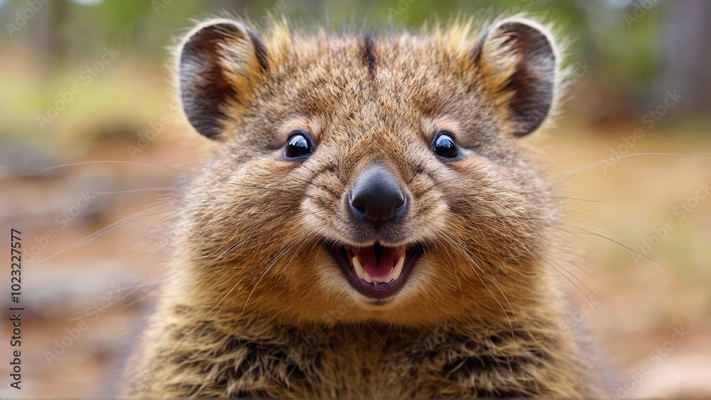 Portrait of a cute rodent quokka, a marsupial that is native to Australia Portrait of a cute rodent quokka, a marsupial that is native to Australia