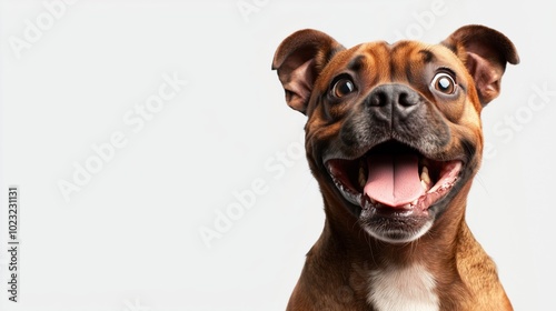 surprised dog on isolated white background Generative AI