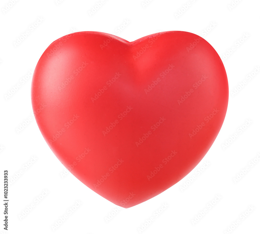One red decorative heart isolated on white One red decorative heart isolated on white