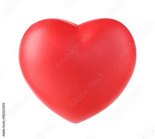 One red decorative heart isolated on white