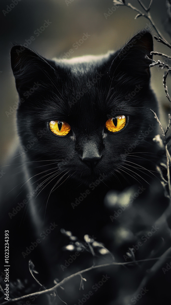 Fototapeta premium Black Cat Protection Day. a black cat. a pet