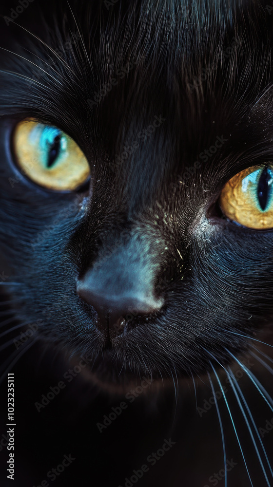 Black Cat Protection Day. a black cat. a pet Black Cat Protection Day. a black cat. a pet