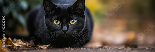 Black Cat Protection Day. a black cat. a pet photo