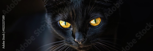 Black Cat Protection Day. a black cat. a pet photo