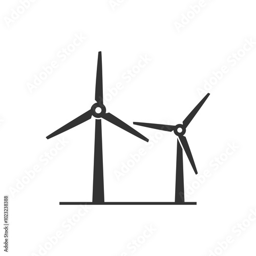 Wind power icon. Simple solid style. Mill, silhouette, farm, pictogram, wheel, power, technology, tower, power, energy alternative concept. Vector illustration isolated on white background