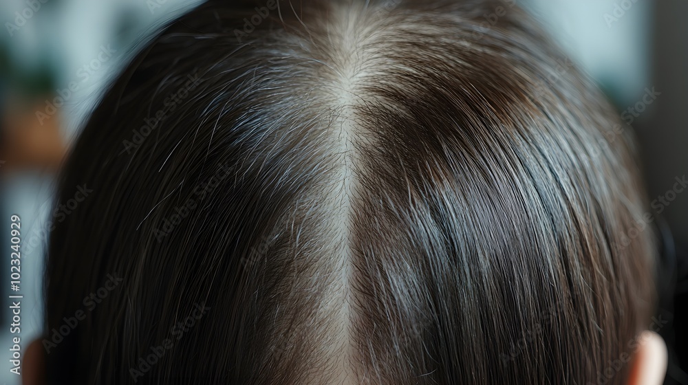 Before-and-after photo of the crown of the head, showcasing hair restoration results with visible improvement in density, Crisp Lighting, Realistic Style Before-and-after photo of the crown of the head, showcasing hair restoration results with visible improvement in density, Crisp Lighting, Realistic Style