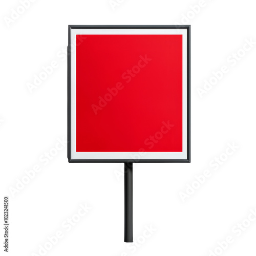 Simple red traffic sign with a reflective border against a white background. Perfect for design elements and graphic projects.