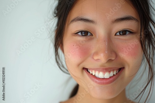 Smile skin teeth hairstyle.