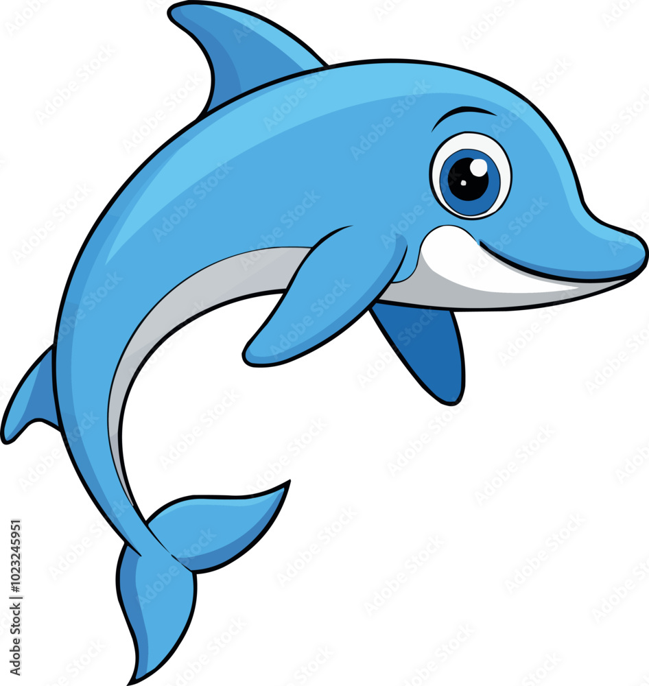 Dolphin cartoon style vector art design Dolphin cartoon style vector art design