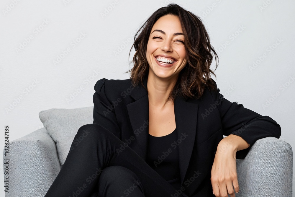 Portrait Of A Happy Young Business Woman Laughing And Looking At Camera Portrait Of A Happy Young Business Woman Laughing And Looking At Camera