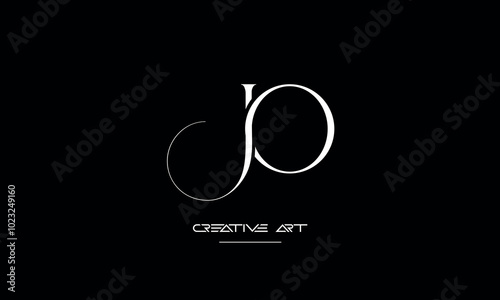 JO, OJ, J, O abstract letters logo monogram