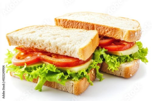 Fresh vegetable sandwich with lettuce, tomato, cheese