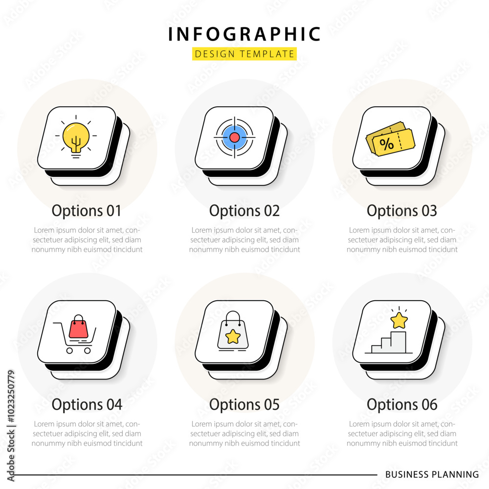Infographic template. 6 Step timeline journey, Flat simple infographics design template. presentation graph. Business concept with numbers 6 options or steps vector illustration.