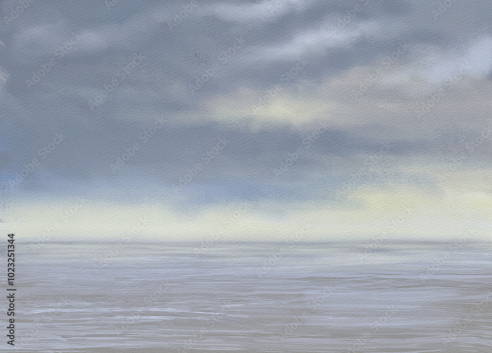 Storm clouds over the sea. Paintings landscape, fine art, artwork Storm clouds over the sea. Paintings landscape, fine art, artwork