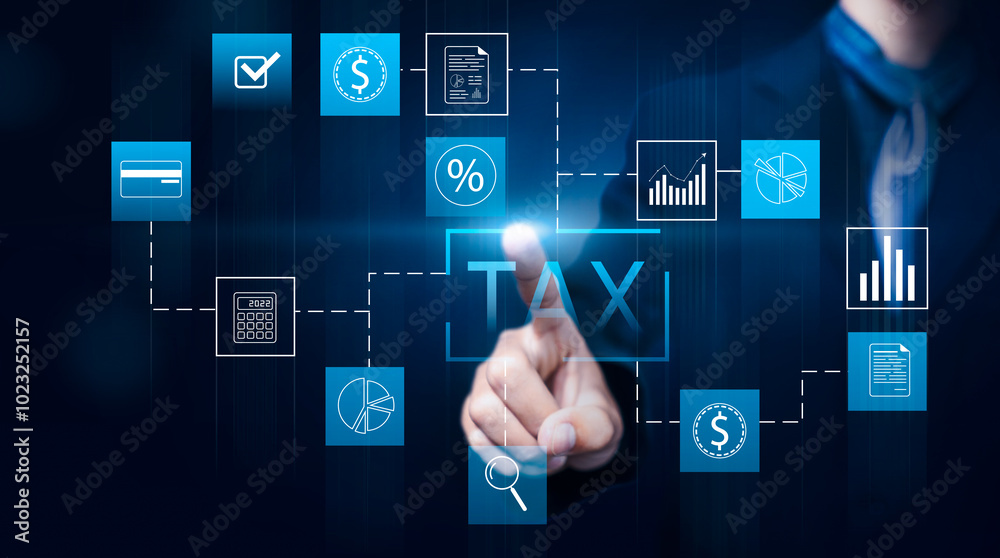 Businessman writing planning analyzing tax payment calculating tax return expenditures income and expenses, working for business and corporation accountant worker data information, graphical display Businessman writing planning analyzing tax payment calculating tax return expenditures income and expenses, working for business and corporation accountant worker data information, graphical display