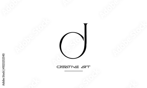 JO, OJ, J, O abstract letters logo monogram