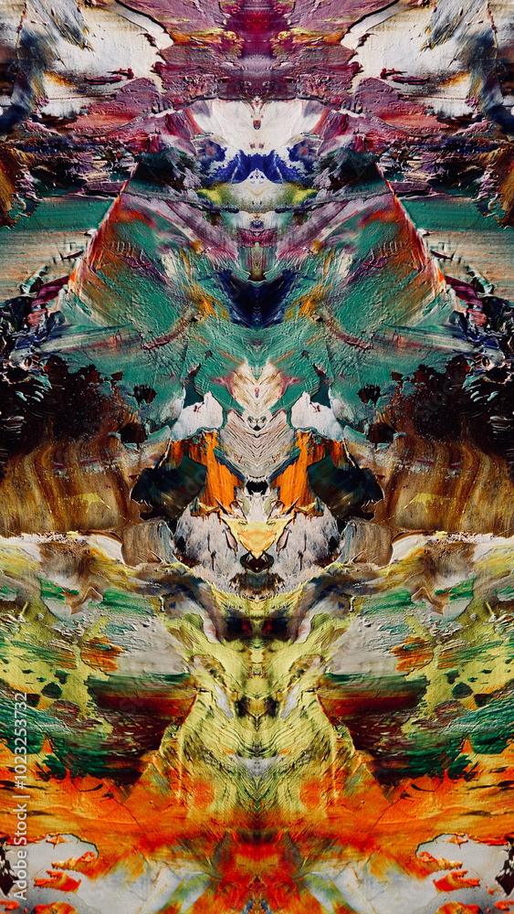 Fototapeta premium Abstract background wallpaper. Ethnic pattern. Mixtures of oil paint. Trendy hand painting canvas. Wall decor and Wall art prints Idea. 3D Texture. Art object