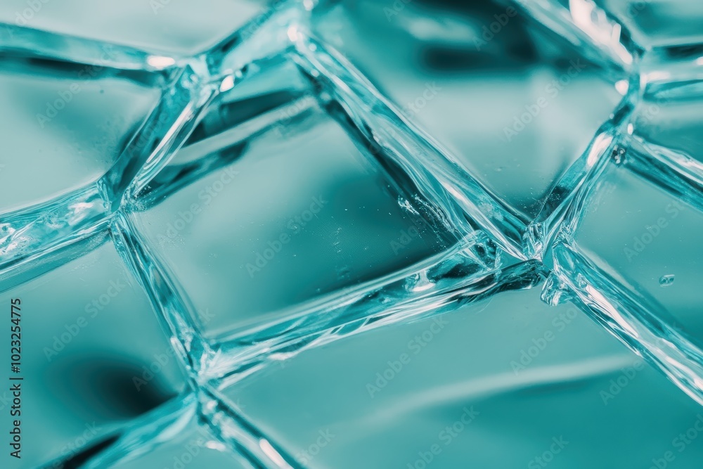Serene turquoise glass texture with light reflections Serene turquoise glass texture with light reflections