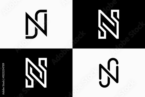 collections from letter NS Logo design vector 