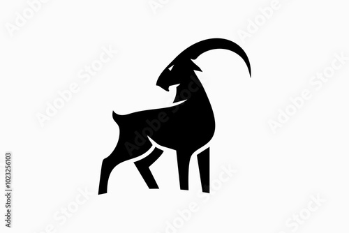 goat silhouette Logo design vector 