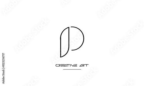 JO, OJ, J, O abstract letters logo monogram