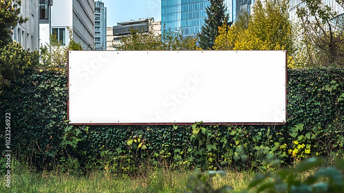 Wallpaper Mural Blank Billboard Ad Space Located in Front of Greenery and Buildings Torontodigital.ca