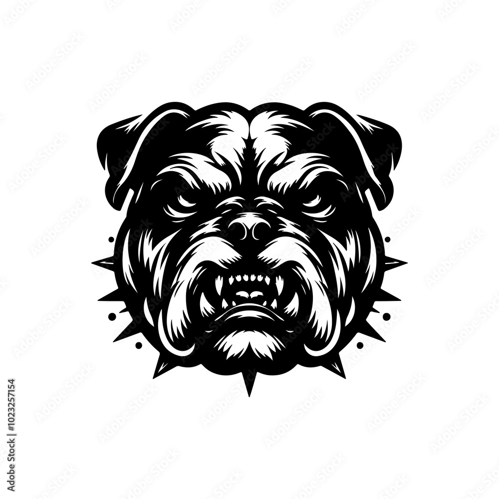 Bulldog standing silhouette vector illustration line art Bulldog standing silhouette vector illustration line art